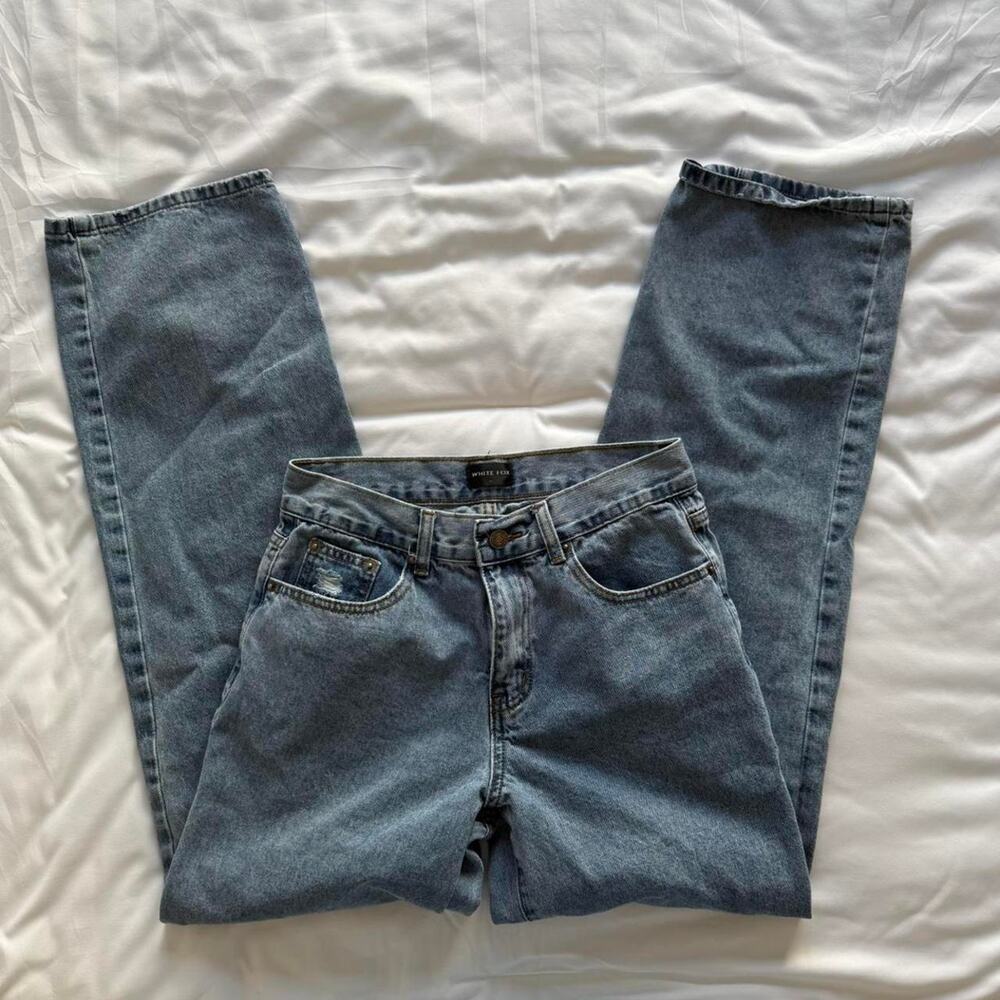White Fox Jeans with rips under butt